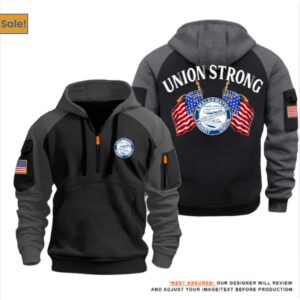 Amalgamated Transit Union Labor - Union Strong Dual Flag Halfzip Hoodie
