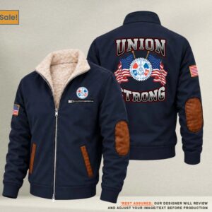 International Association of Machinists and Aerospace Workers Union Labor - Union Strong Dual Flag Fleece Jacket