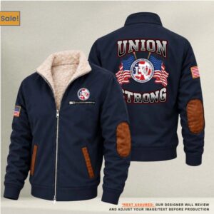 International Association of Bridge, Structural, Ornamental and Reinforcing Iron Workers Union Labor - Union Strong Dual Flag Fleece Jacket